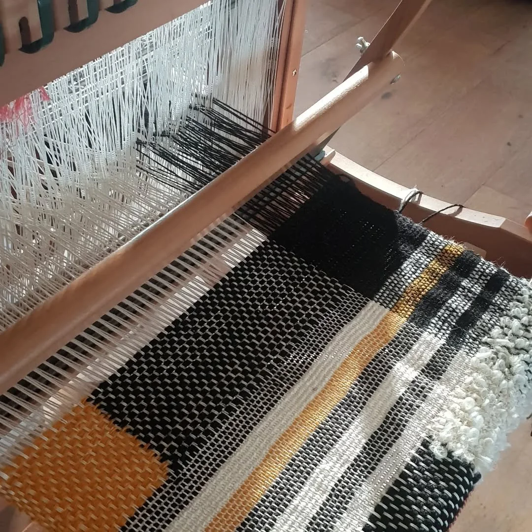 Almost 5 years ago I bought a loom &amp; this year of empty nest, I've had more time to use it!

Using only materials from home and materials sourced from the farm I set out making a bolster cushion. It is stuffed with lamb's wool and fastened with b