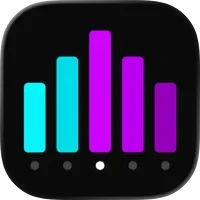 Digital icon featuring multicolored vertical bars resembling a bar graph.