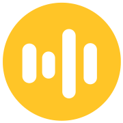 Music or sound waveform icon on a yellow circular background