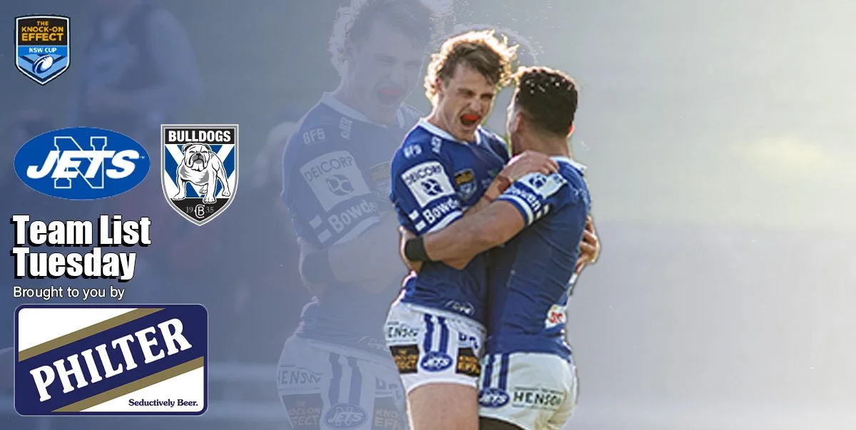 Newtown Jets Team List v Canterbury Bulldogs, Sat 2nd July, 2022