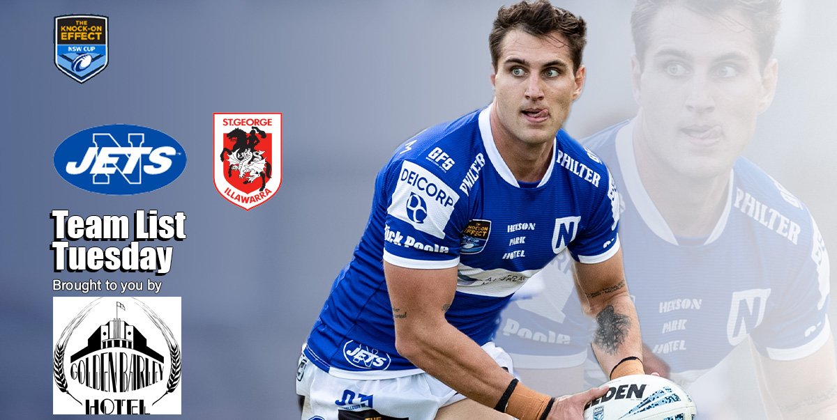 Newtown Jets Team List v St George Illawarra Dragons Sat 4th May, 2024