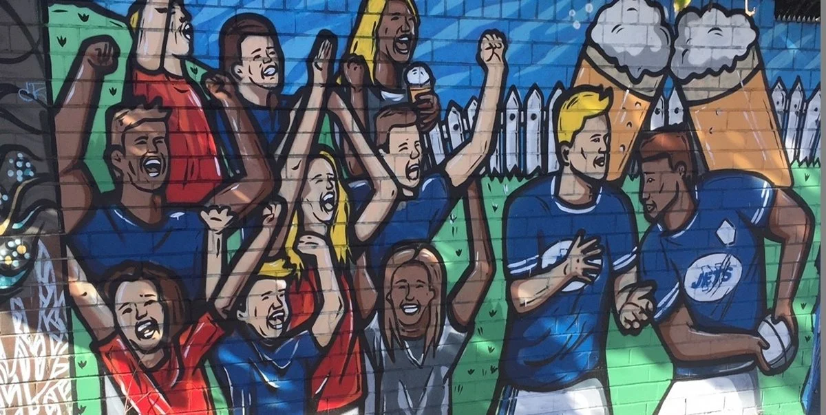 Golden Barley Hotel Newtown Jets wall mural