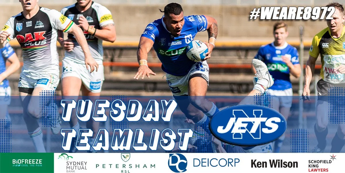 Newtown Jets Virtual Team List v Penrith Panthers Wed 8th July, 2020