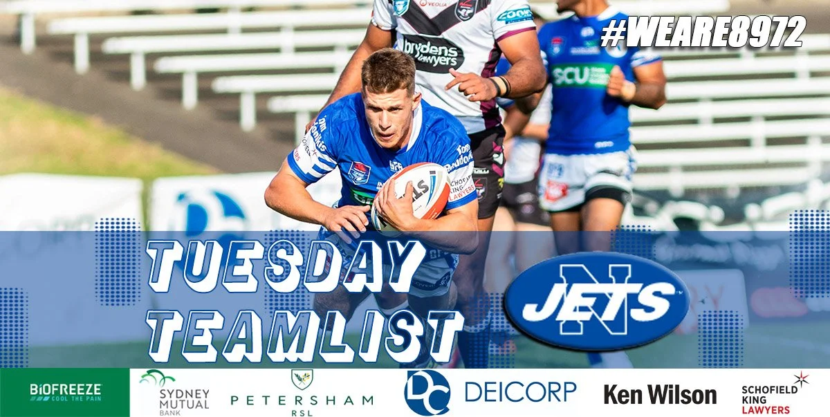Newtown Jets Virtual Team List v Blacktown Sea Eagles Wed 15th July, 2020
