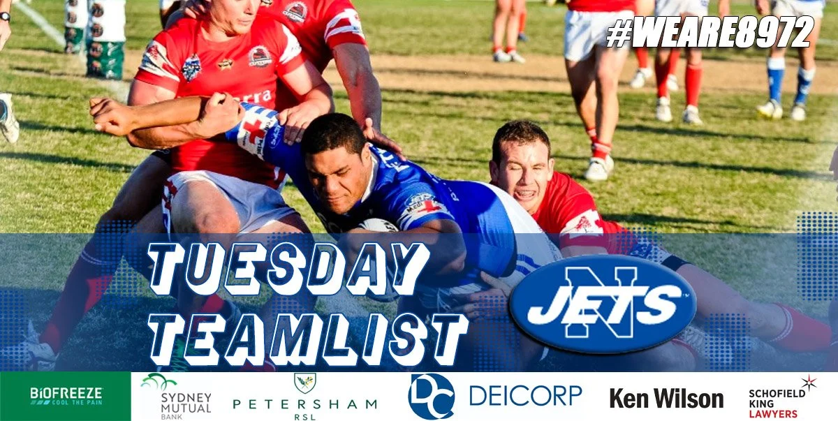 Newtown Jets Virtual Team List v Illawarra Wed 26th August, 2020
