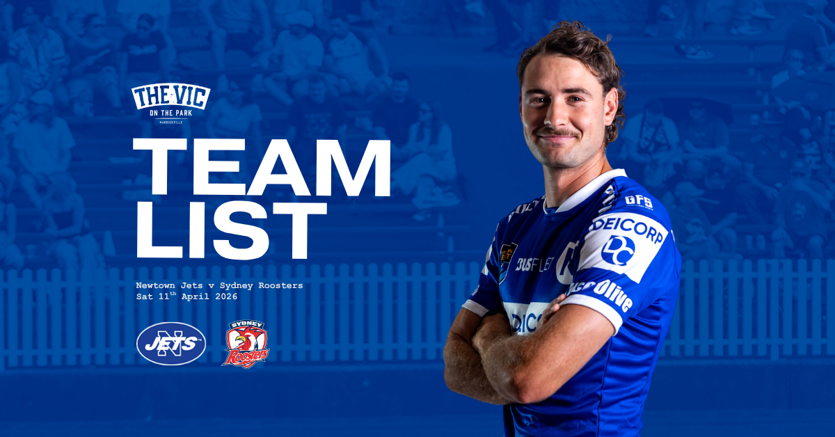Newtown Jets Team List v Sydney Roosters | Sat 11th April