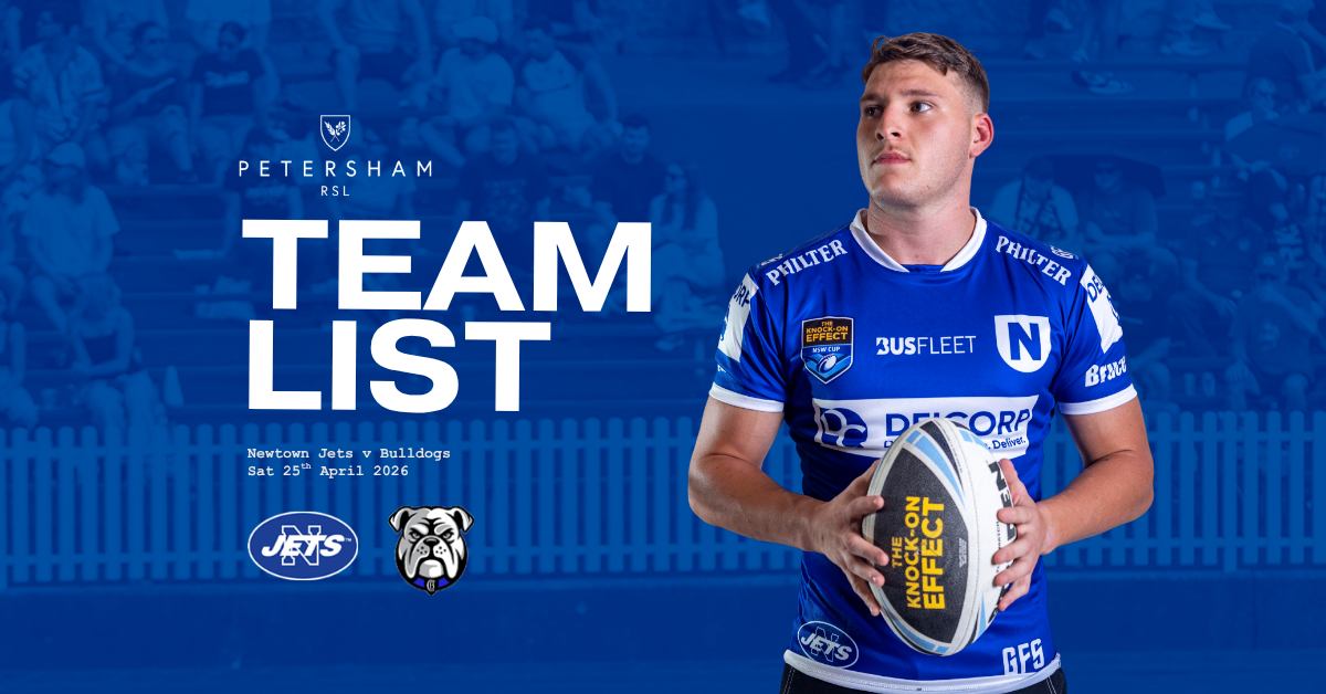 Newtown Jets Team List v Bulldogs | Sat 25th April