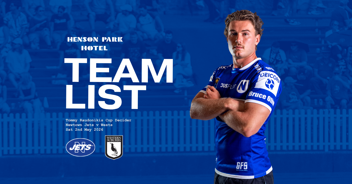 Newtown Jets Team List v Wests Magpies | Sat 2nd May | Tommy Raudonikis Cup