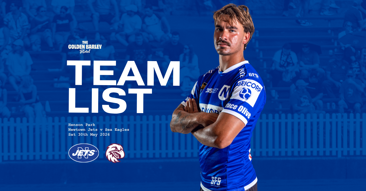 Newtown Jets Team List v Manly-Warringah Sea Eagles | Sat 30th May 