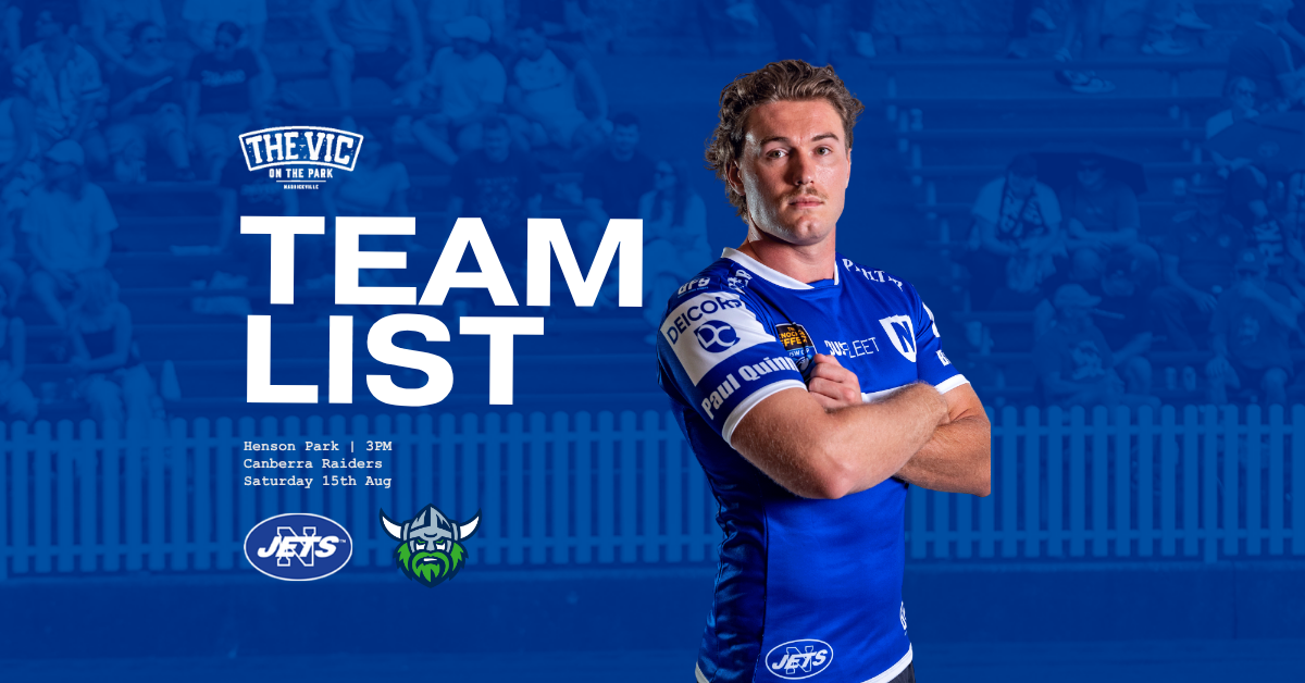 Newtown Jets Team List v Canberra Raiders | Sat 15th August 2026