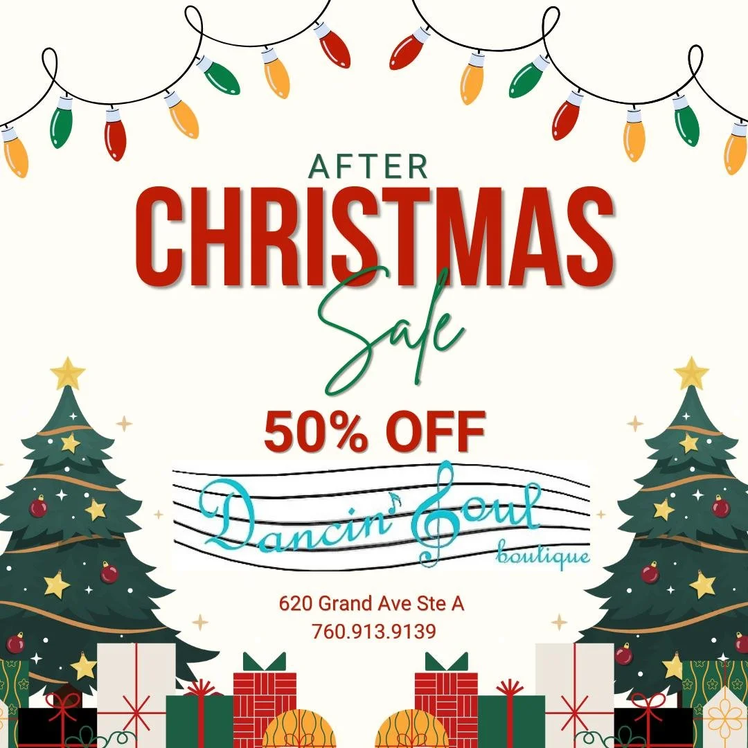 Dance on in and save on all Holiday and Christmas items while supplies last @dancinsoulboutique One week only