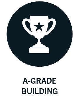 Icon of a trophy with a star in the center, labeled "A-GRADE BUILDING".