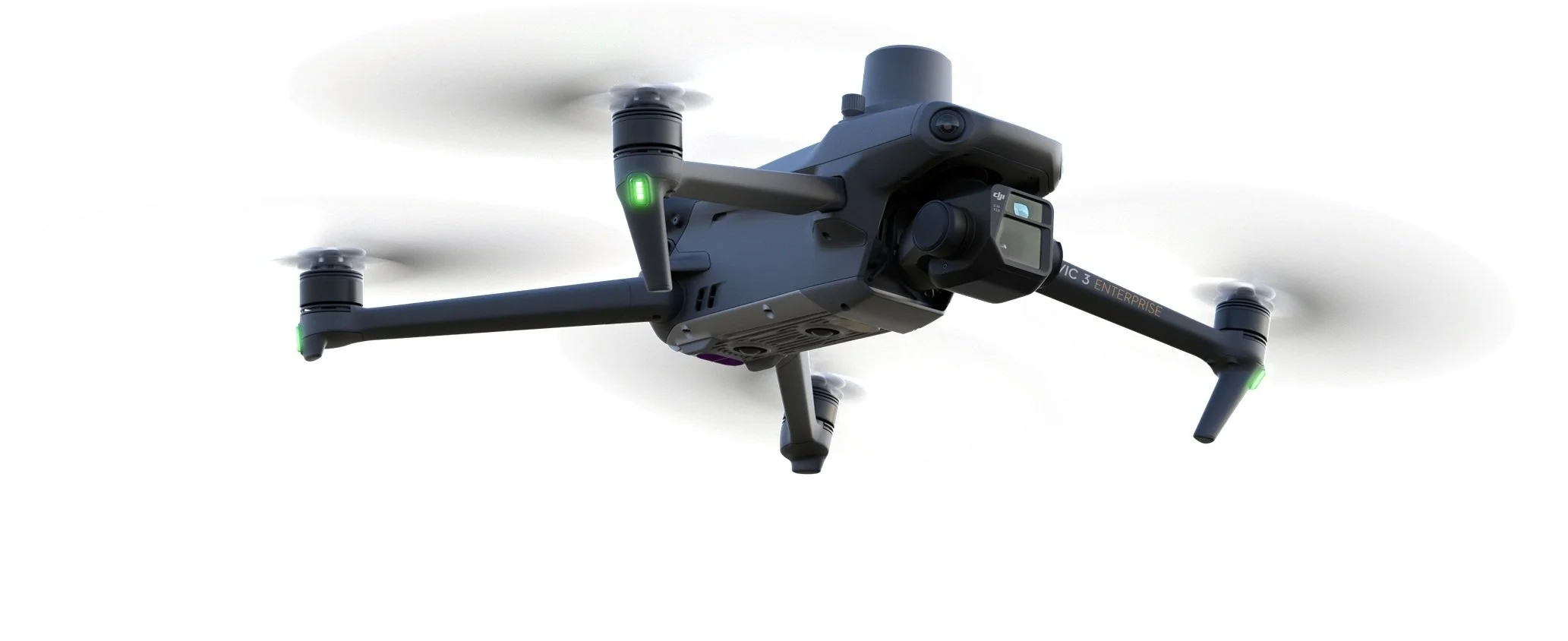 A drone flying in the air