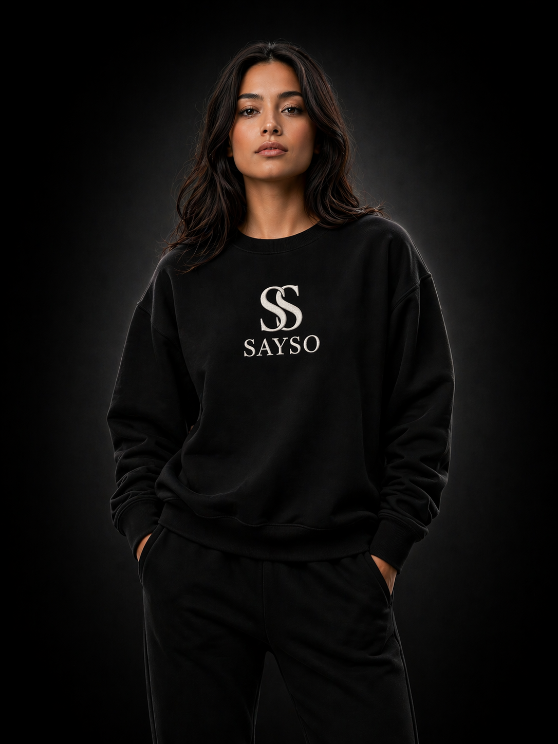 Embroidered Sweatshirt - Unisex - Black