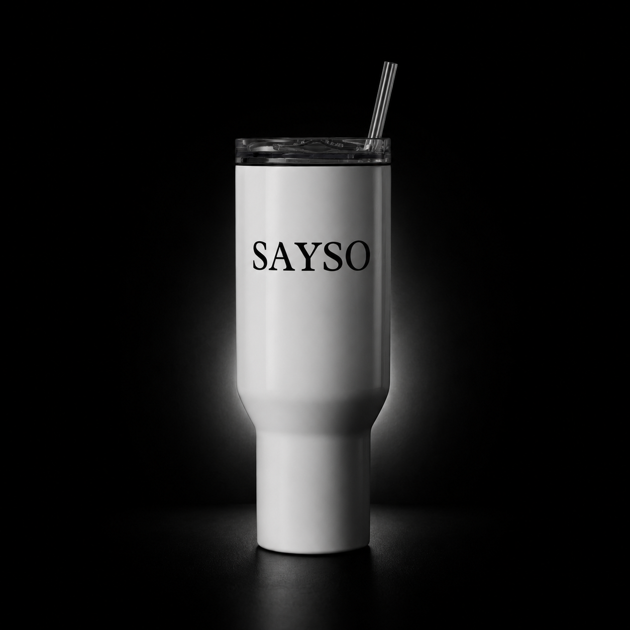 SAYSO Logo 40oz Tumbler — White