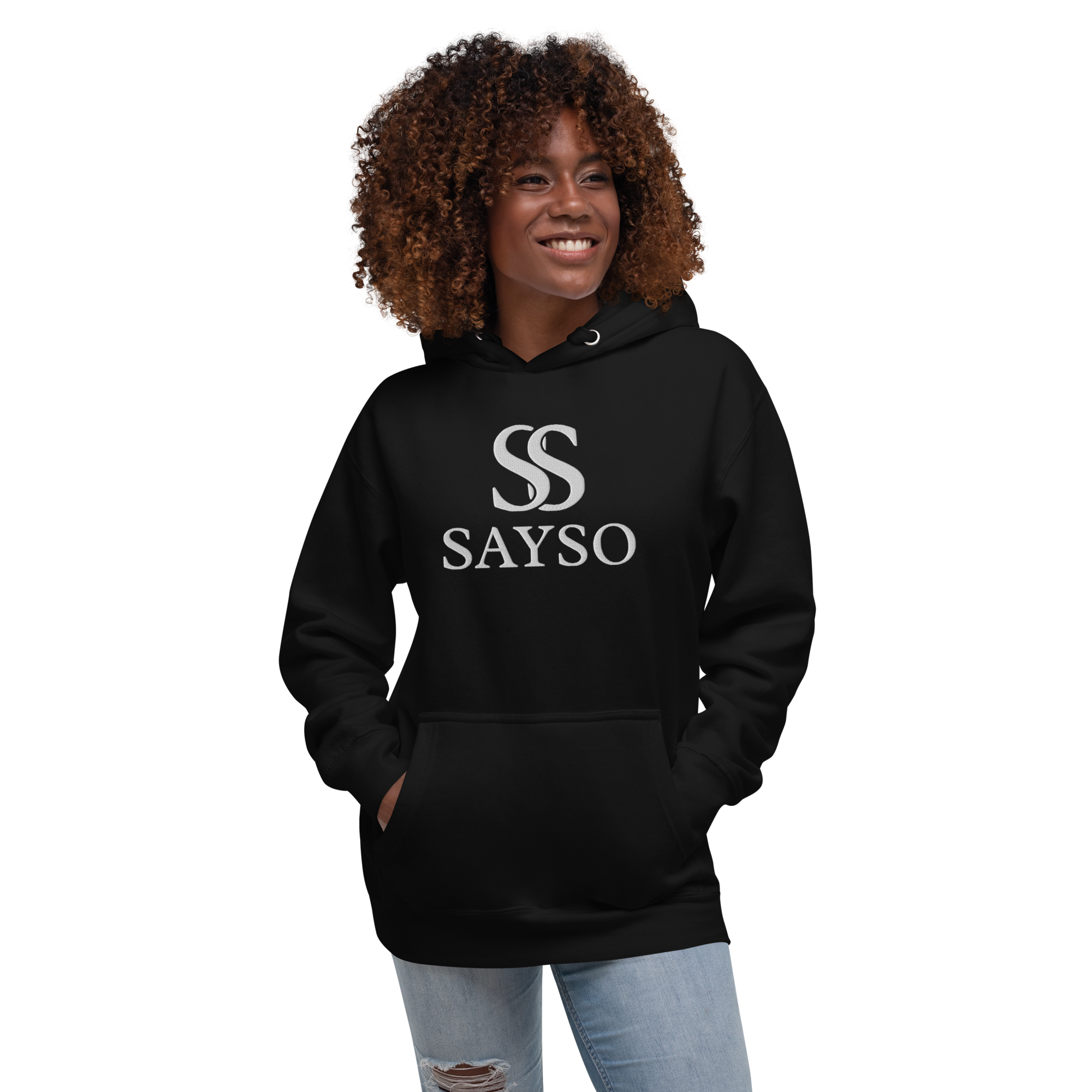 Embroidered Hoodie - Unisex - Black