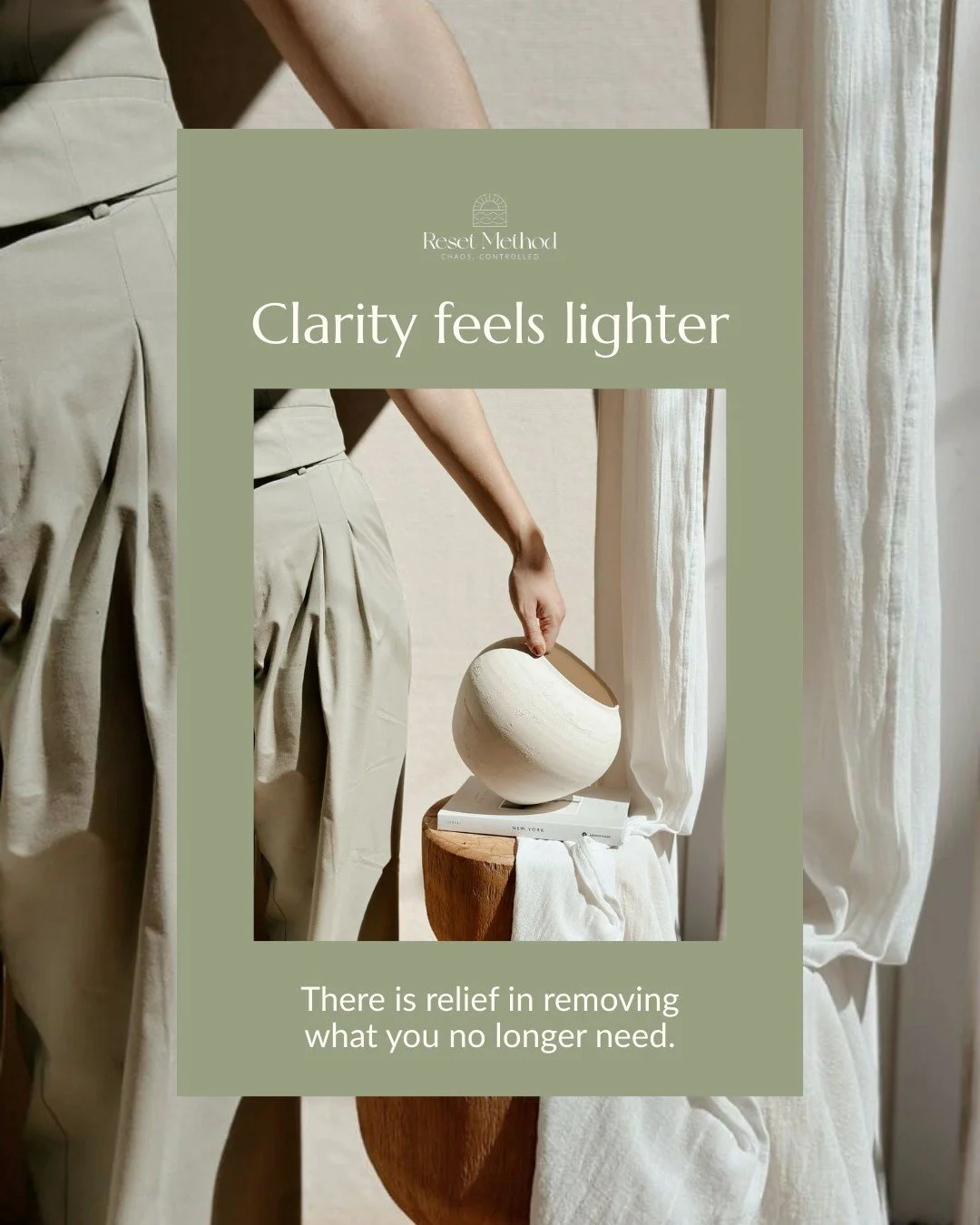 Clarity is not about having less for the sake of it. It is about keeping what truly supports your life.

When you remove what no longer serves you, your space begins to feel lighter, calmer, and easier to maintain. 

Decisions become simpler. Routine