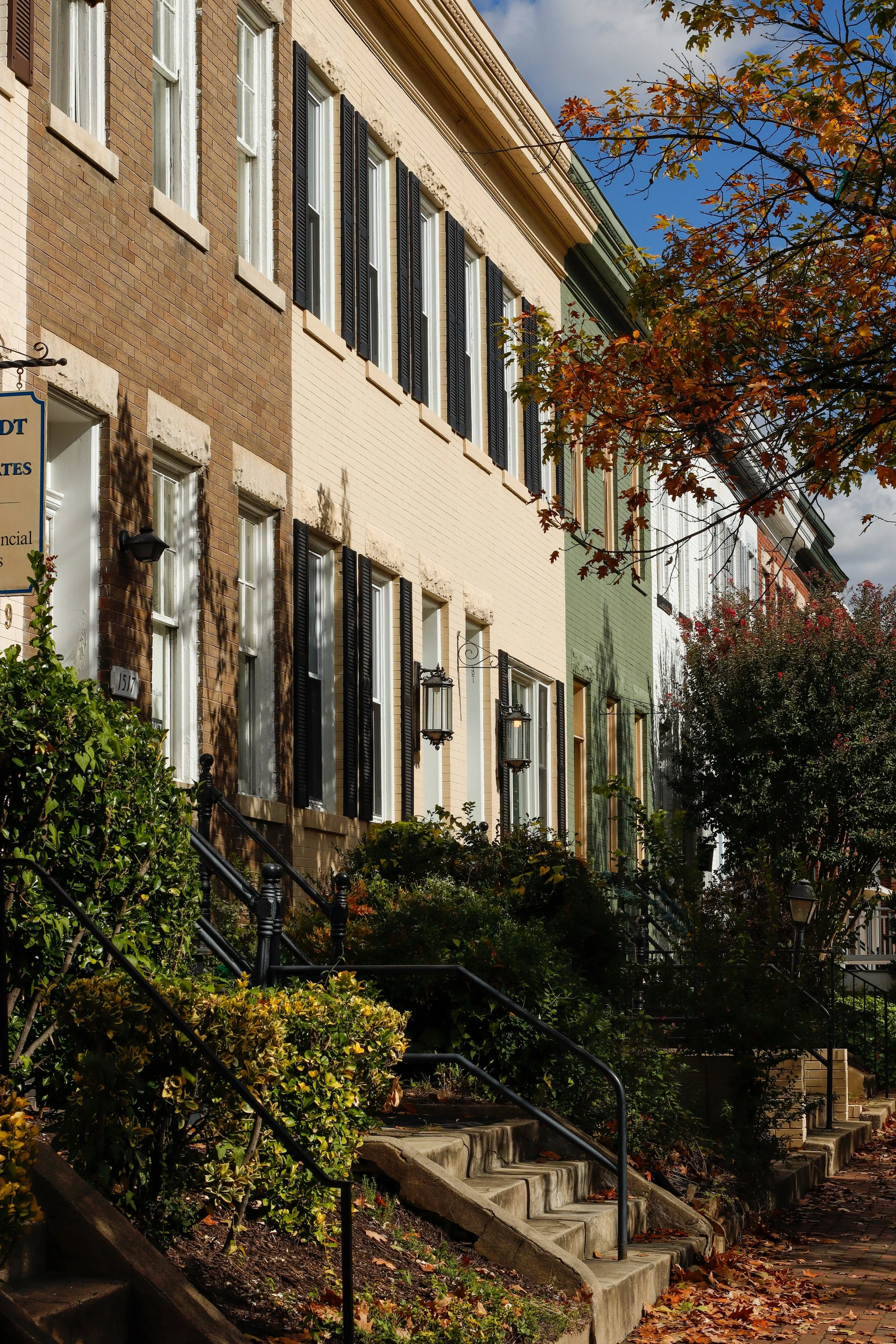 Residential row homes in Alexandria, Virginia.