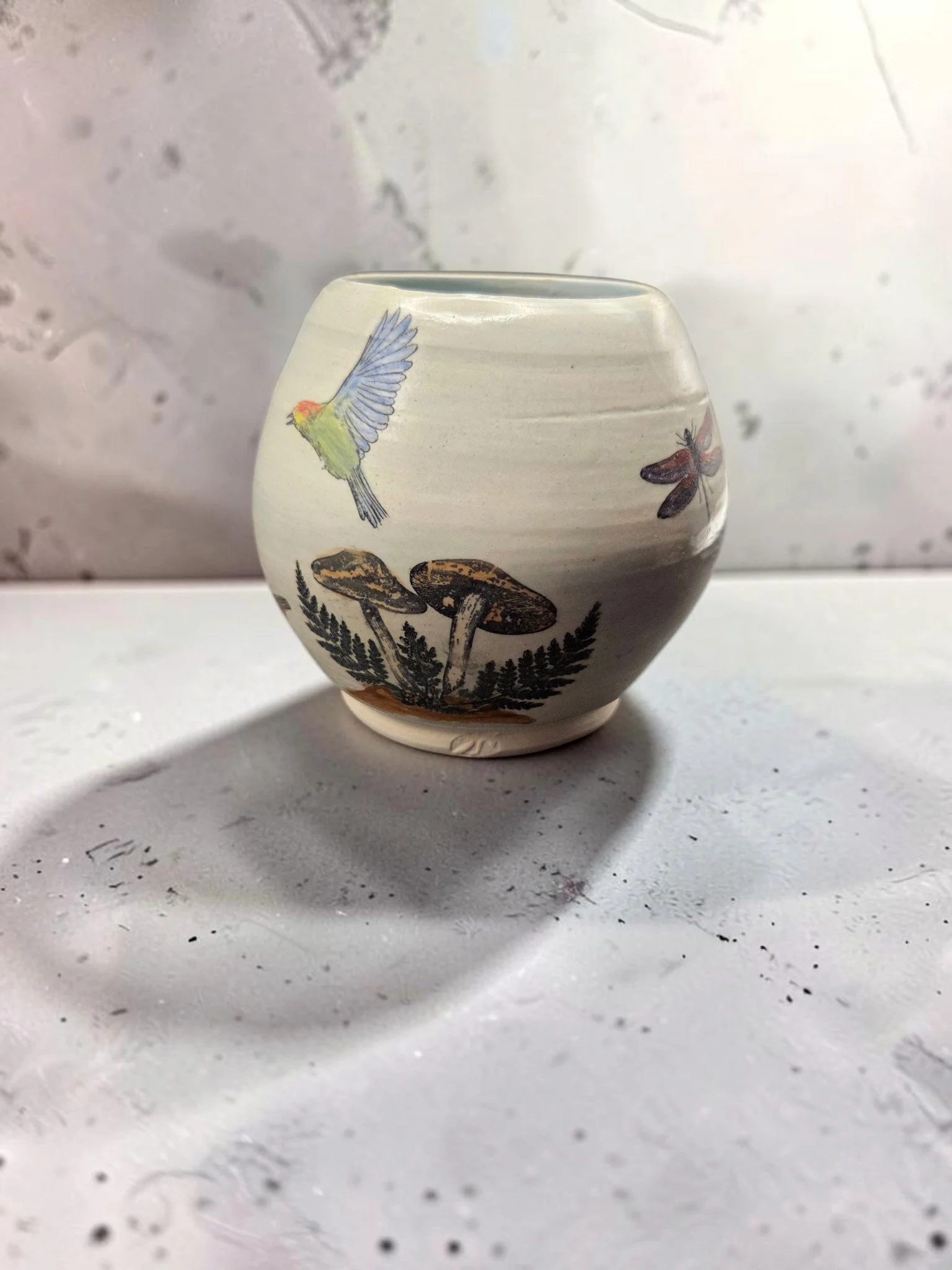 Mushroom and Birds Vase / Bowl