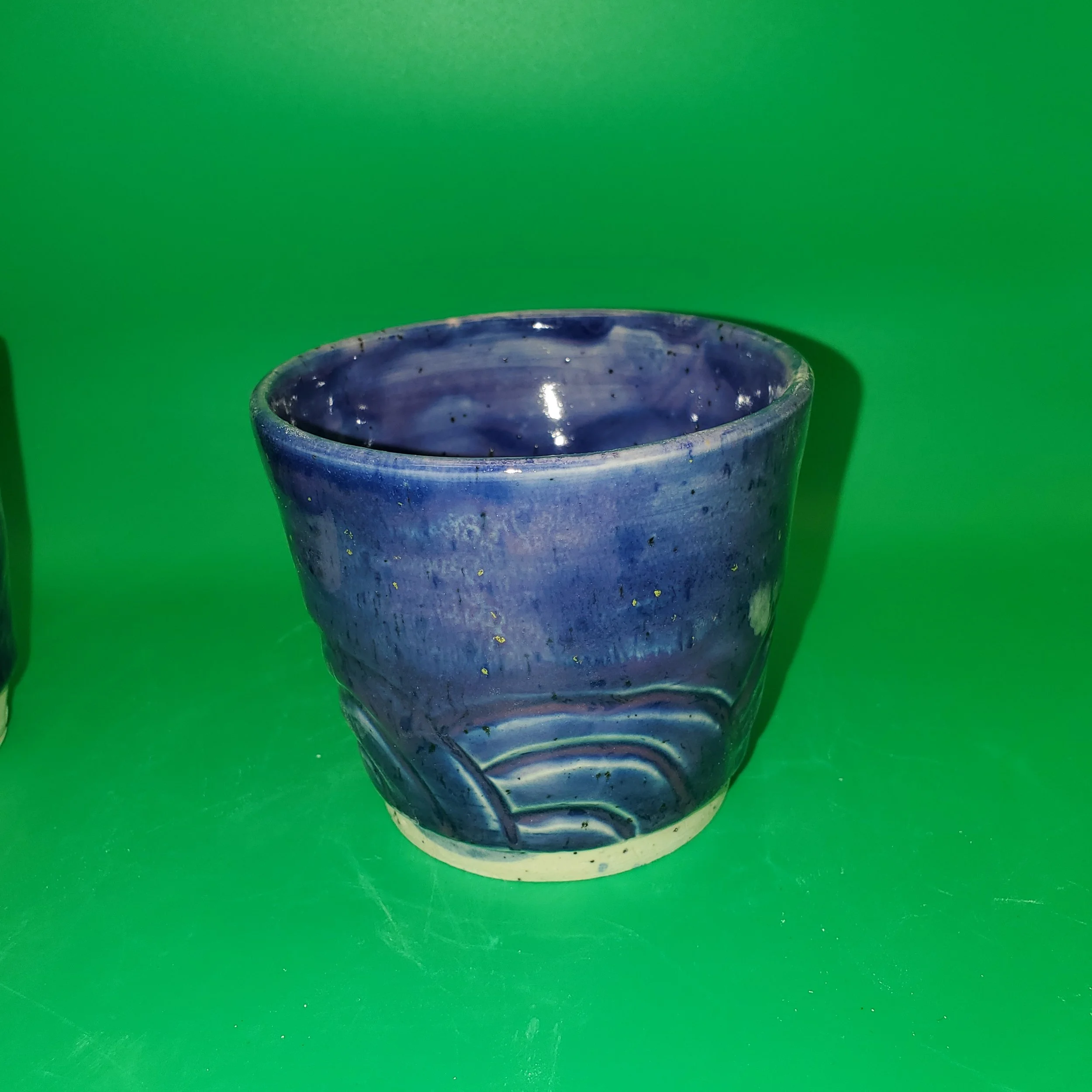 Blue Thumbprint Ceramic Mug
