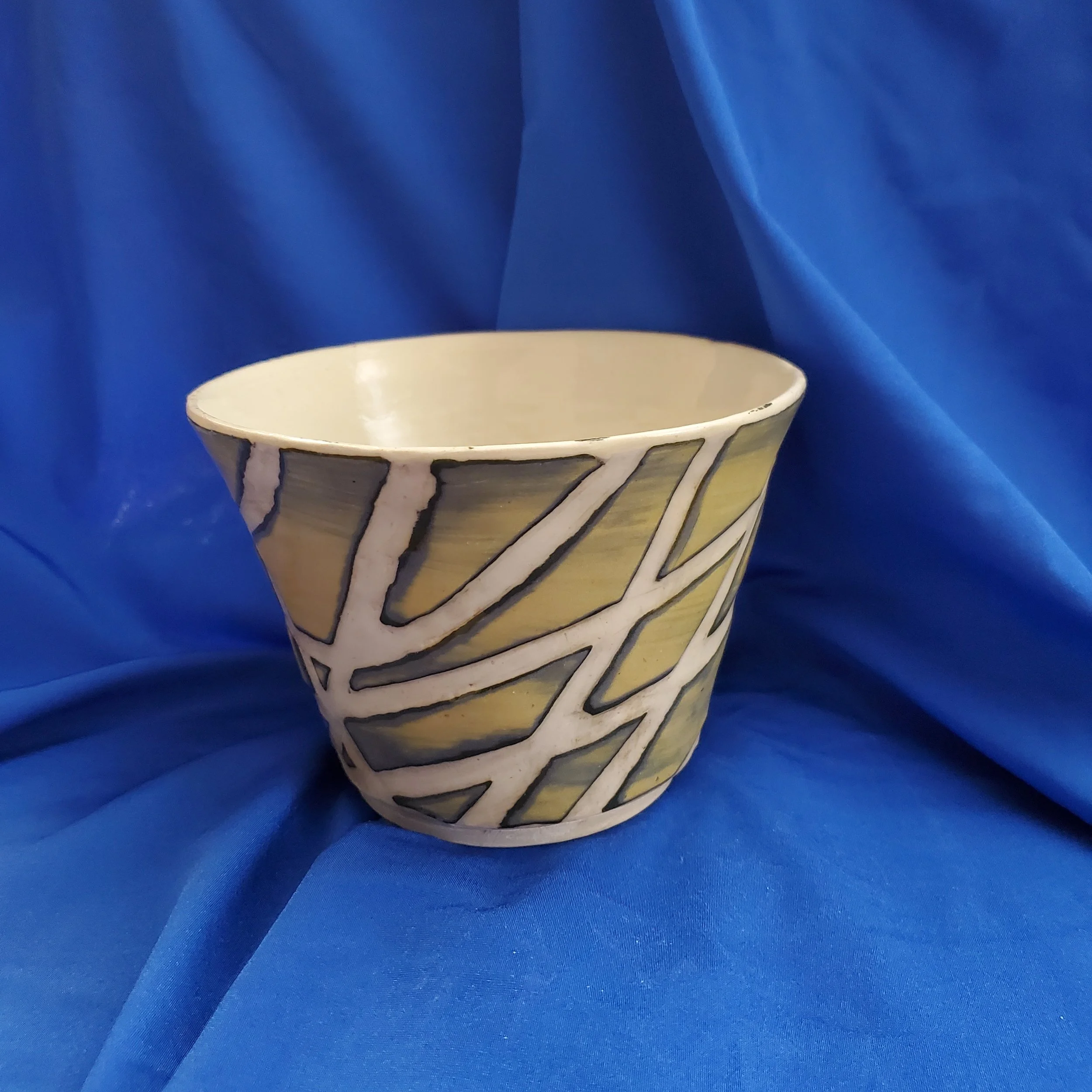 Stoneware Geometric Design Vase