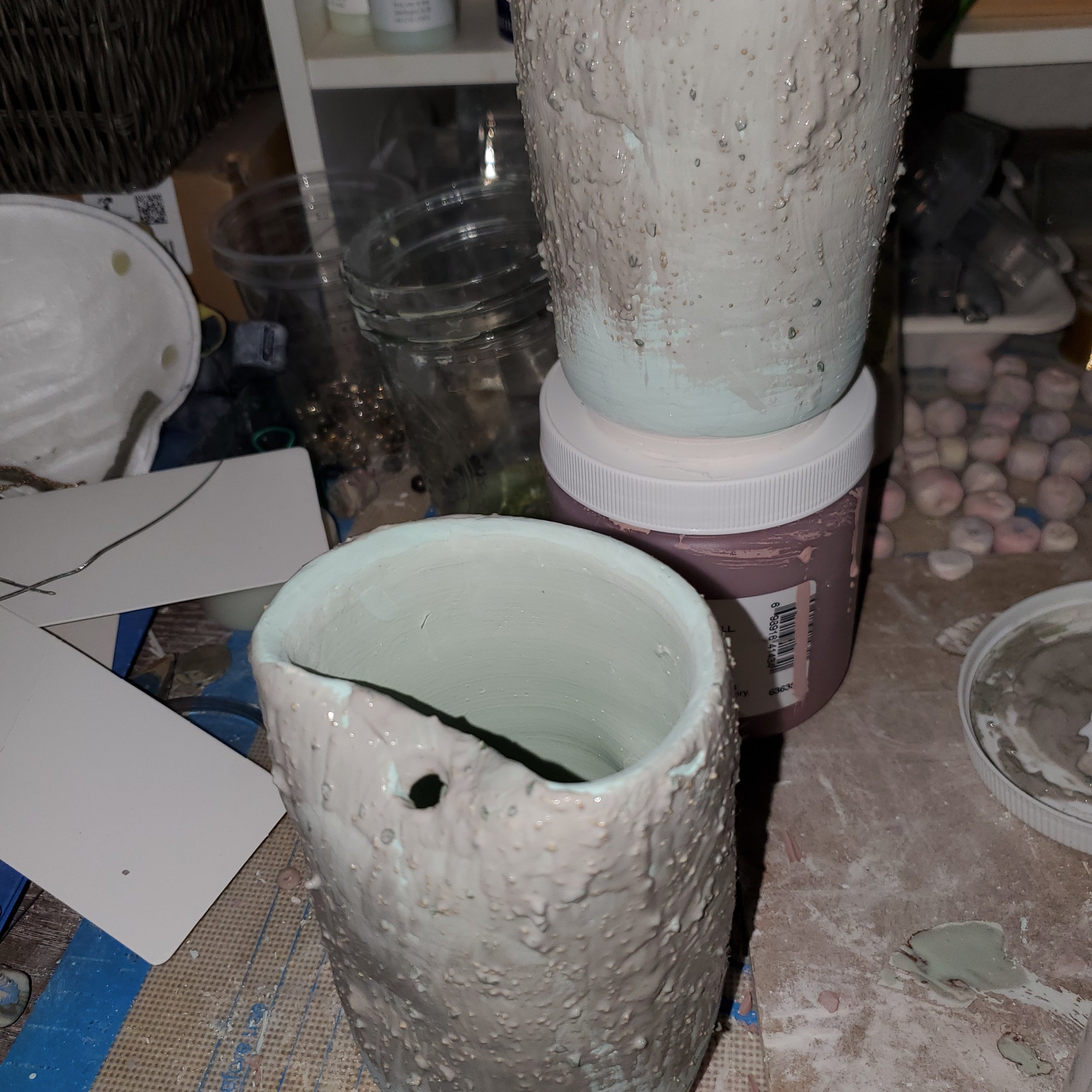 Artisan Green Fleck Ceramic Straw Glasses