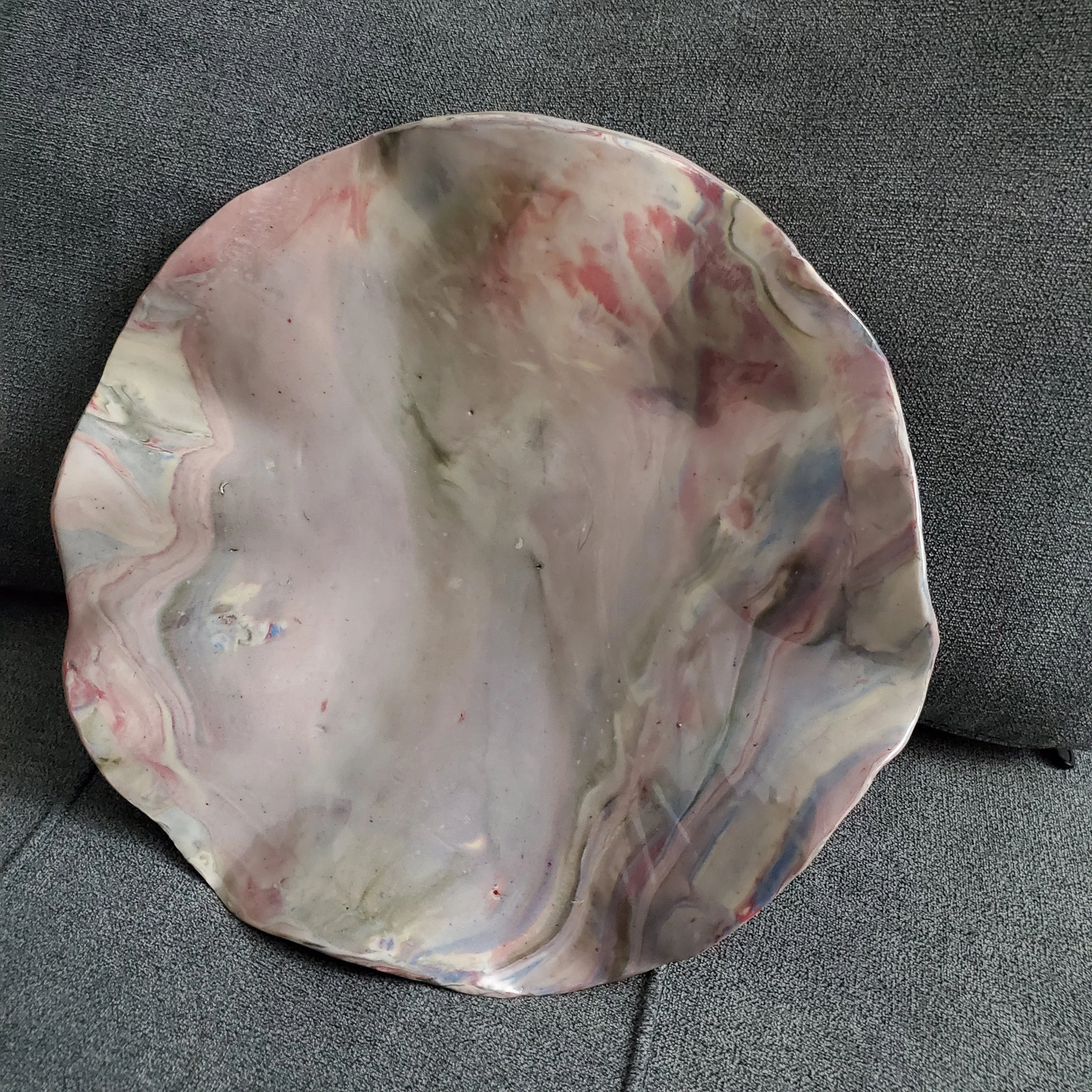 Large Marbled Clay Decorative Bowl