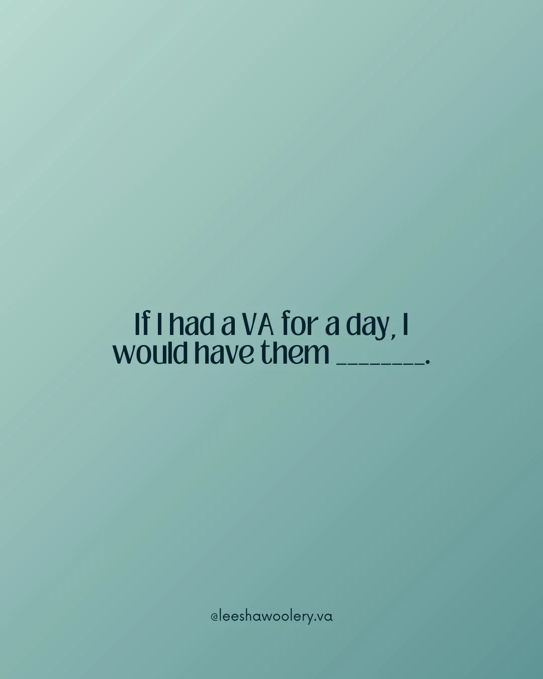 Ever catch yourself thinking, "I just need someone to handle this for me"?

If you had a Virtual Assistant for a full day, what&rsquo;s the first thing you&rsquo;d take off your plate?

📩 Clearing out your inbox?
📅 Scheduling all your mee