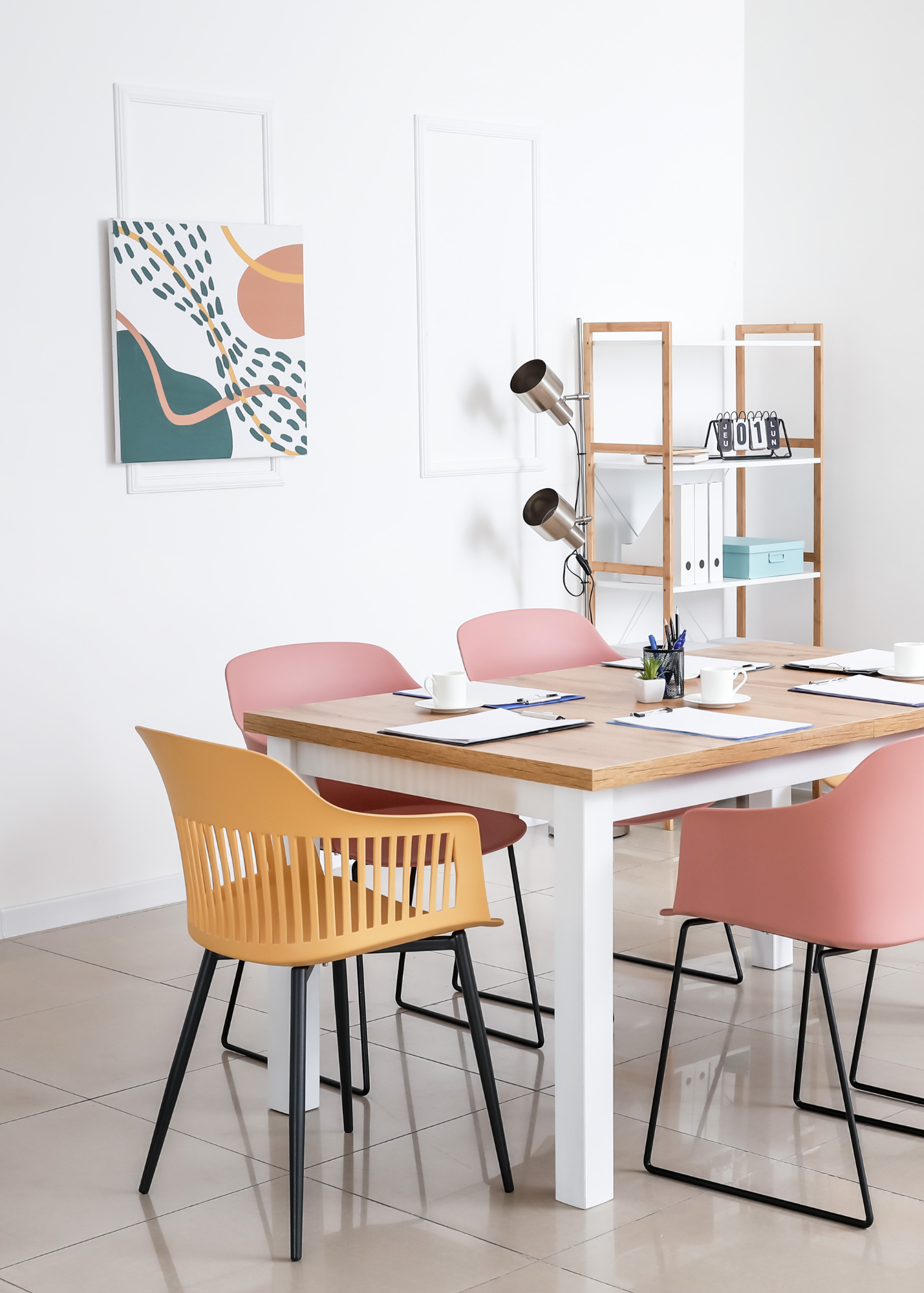 Bright and colorful home office workspace designed for sustainable business scaling and focus.