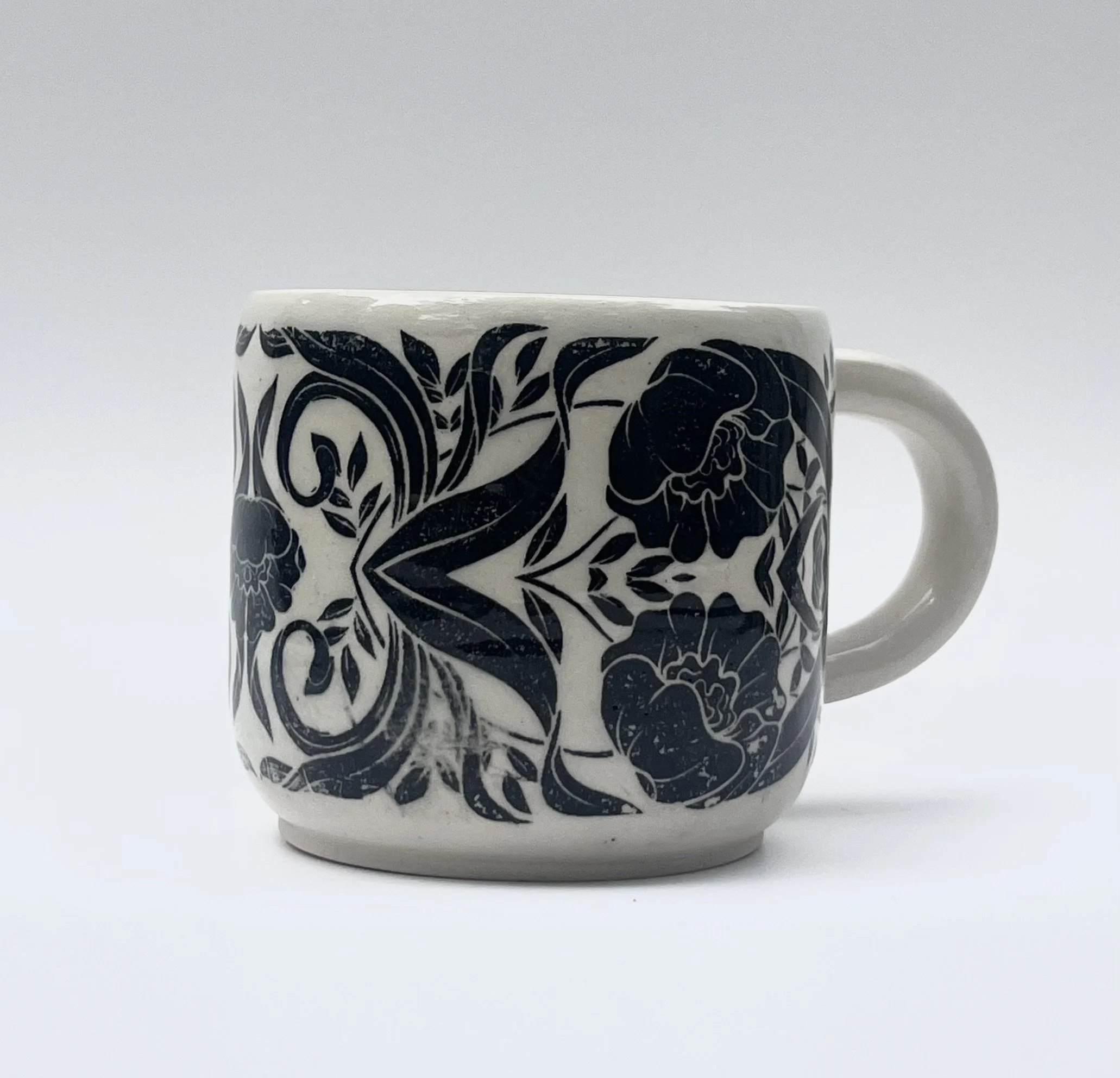 Black Botanical Mug