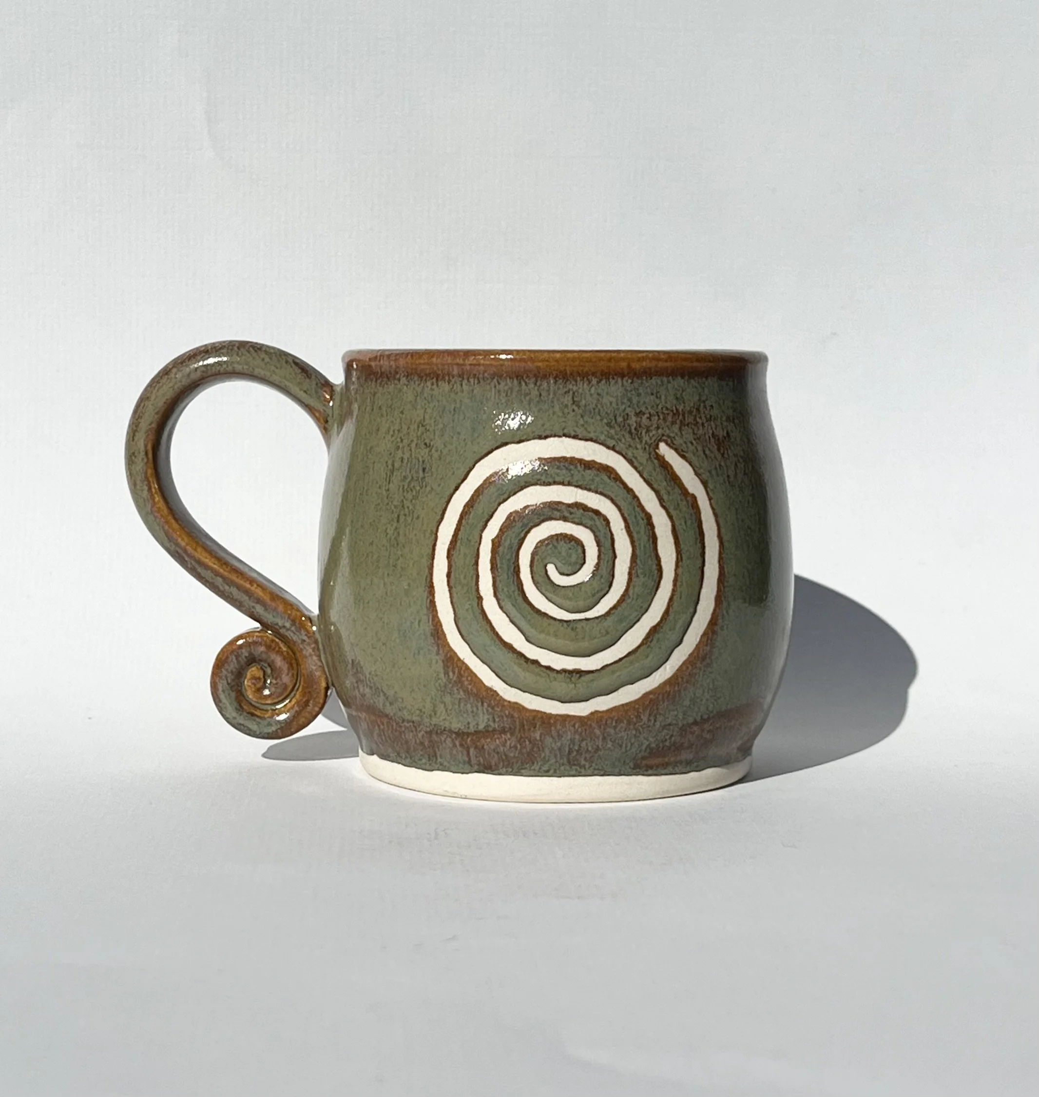 Amber Green Swirl Mug