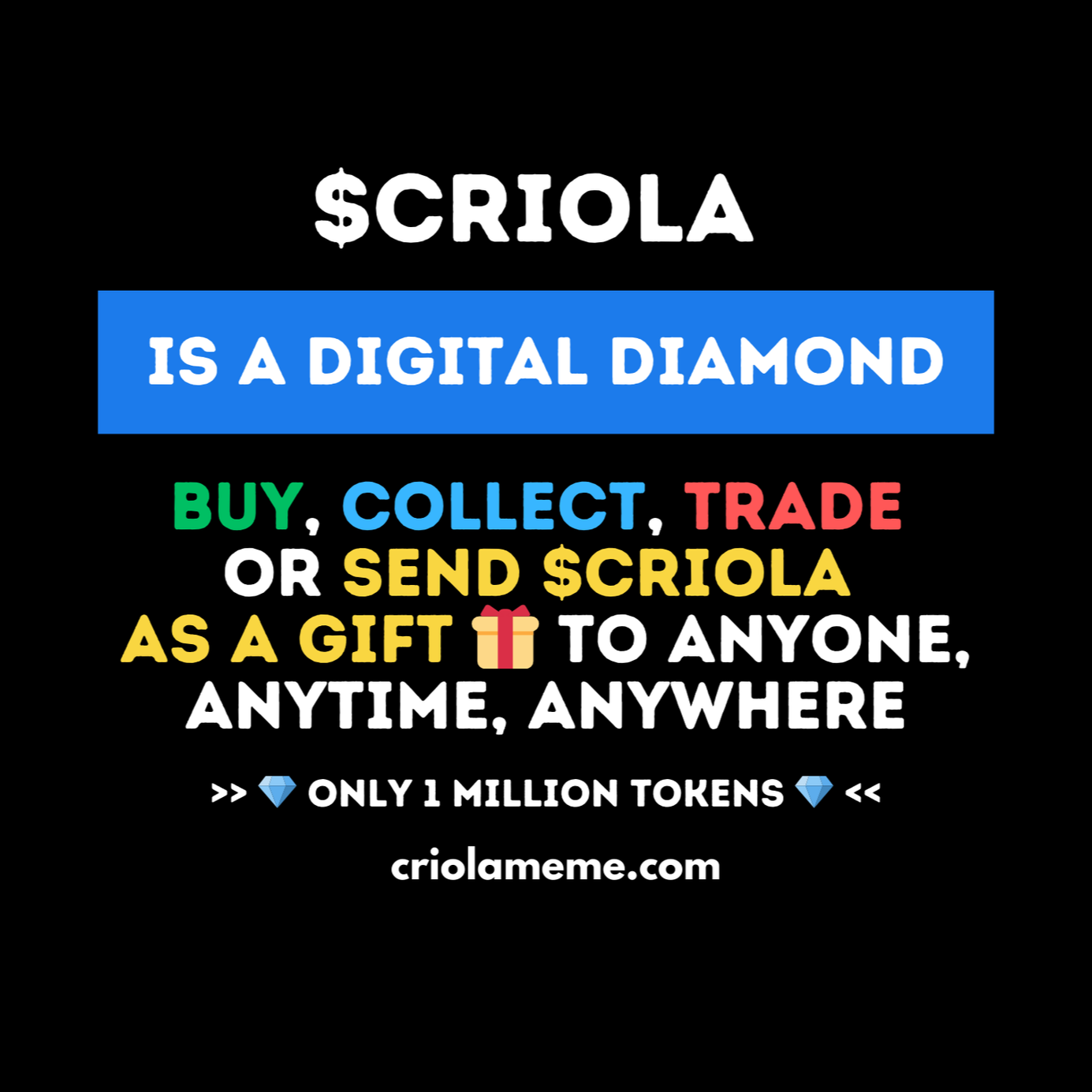 CRIOLA MEME - CRYPTO SOLANA MEMECOIN - $CRIOLA is a digital diamond found in Cabo Verde and across Portuguese, Spanish and Creole speaking communities.
