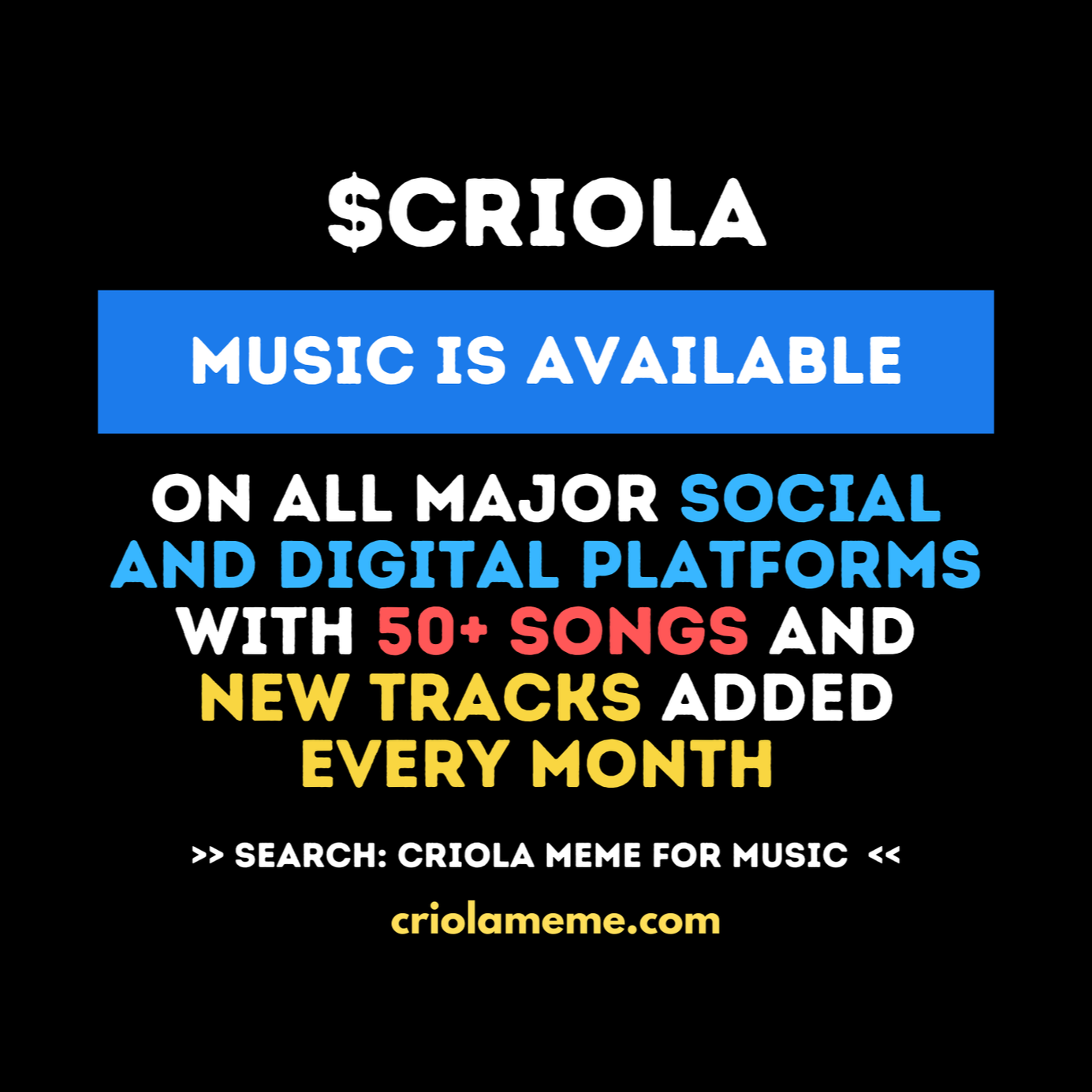 CRIOLA MEME - MUSIC - CRYPTO SOLANA MEMECOIN