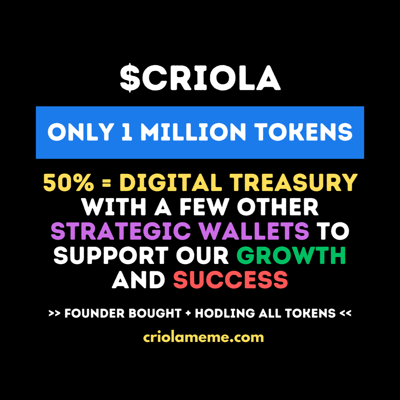 CRIOLA MEME - DIGITAL TREASURY - STRATEGIC WALLETS - CRYPTO SOLANA MEMECOIN