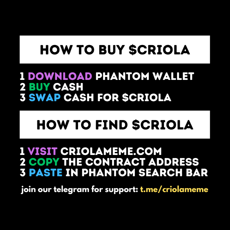 HOW TO BUY $CRIOLA - CRIOLA MEME - CRYPTO SOLANA MEMECOIN - $CRIOLA is a digital diamond found in Cabo Verd, celebrating Portuguese, Spanish and Creole cultures globally. 