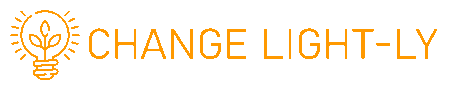 Logo with a lightbulb and the text 'CHANGE LIGHT-LY' in orange