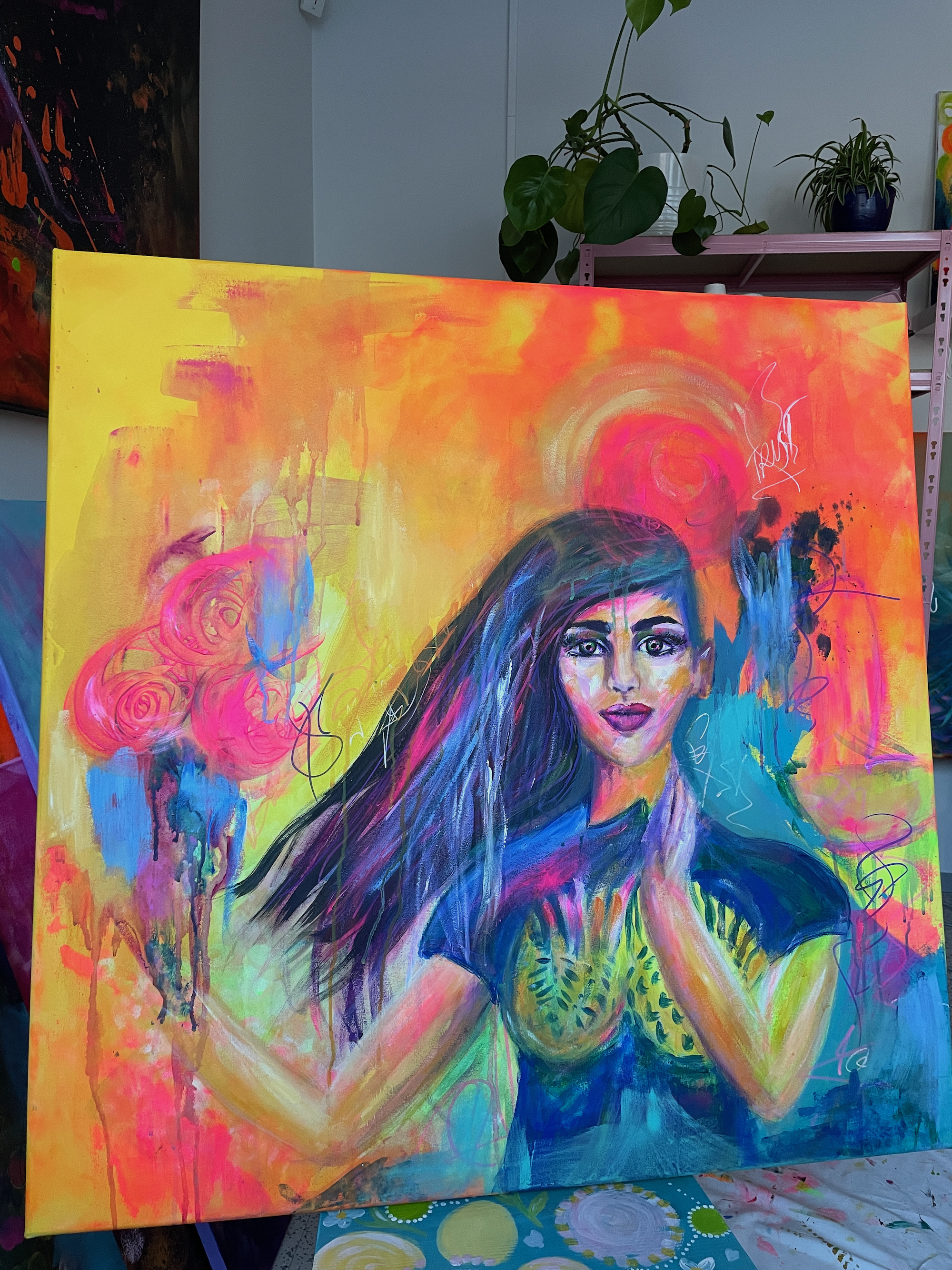 Ja saamaan rikkaampia värejä ylleen. Muistan, että kuuntelin tätä maalatessa elokuvamusiikkia. 