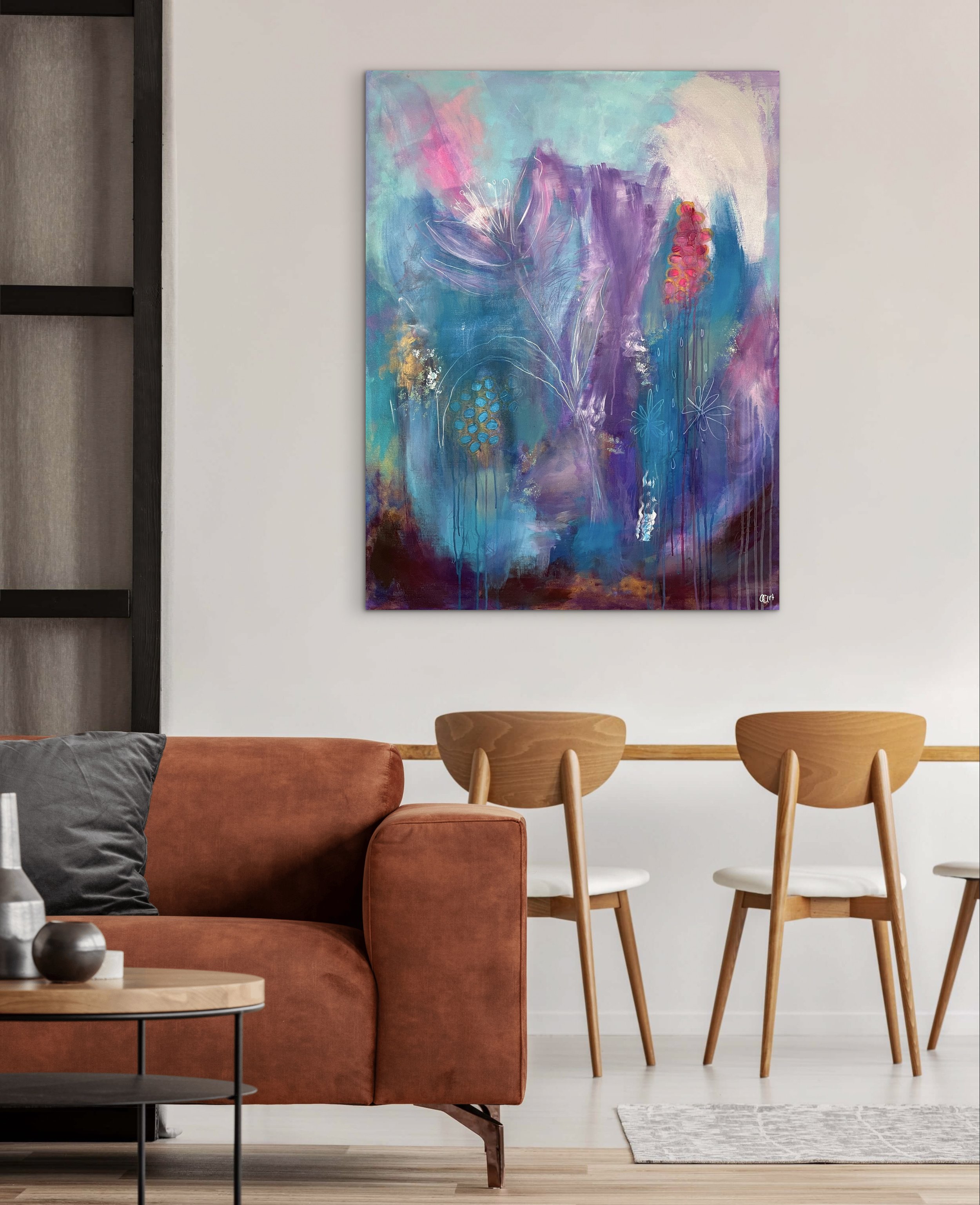 Taulu ruokailutilassa ilman kehyksiä.