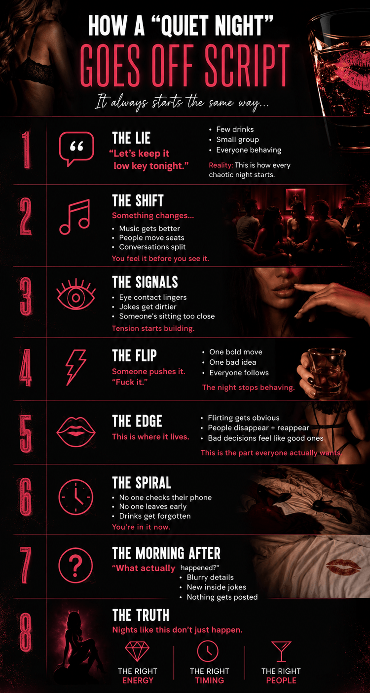 How a Quiet Night Goes Off Script infographic