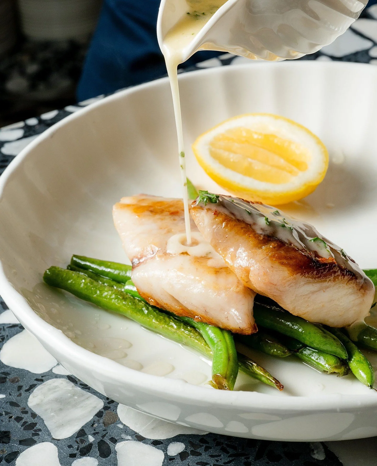 Red Snapper with green beans and lemon butter sauce. Light, bright and beautifully balanced.⁠
⁠
#OttiesMelbourne #MelbourneFood #MelbourneCBD #Snapper #FoodieMelbourne