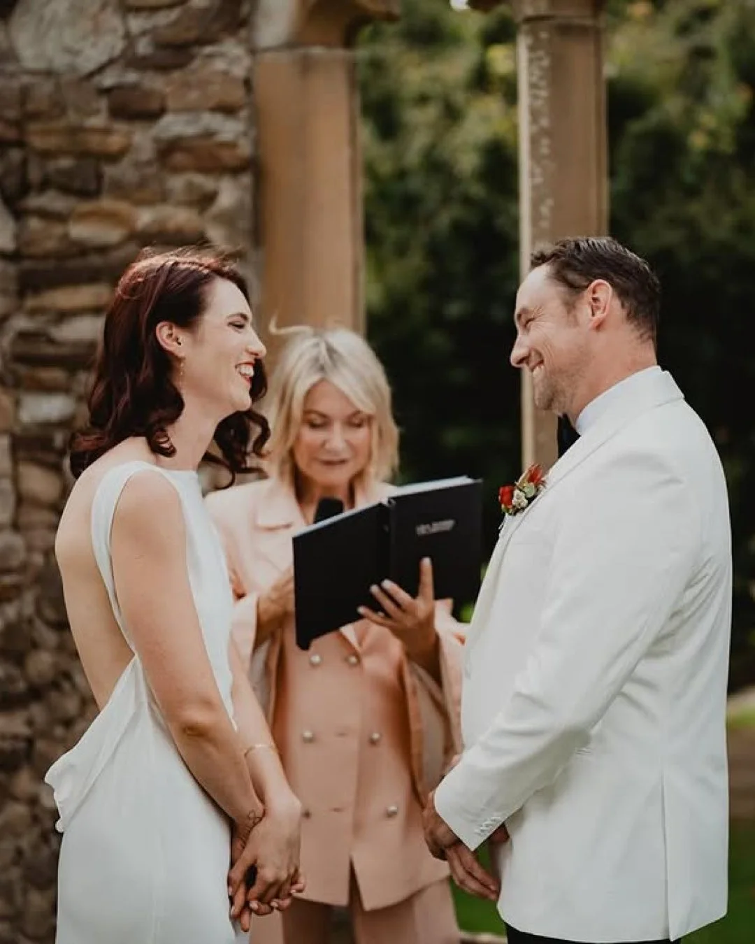 Spotlight on @malibraefarm in Moss Vale &mdash; a truly one of a kind venue. I love holding ceremonies by the old ruin, but with a lake and stunning gardens, there's so many beautiful spots to choose from.⁠
⁠
Images of Jess &amp; Tim's wedding by @th