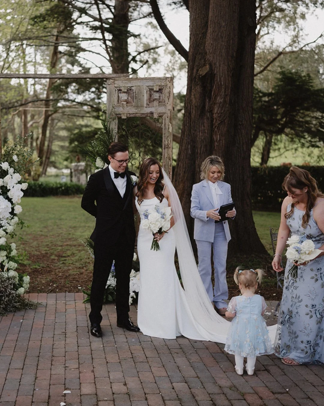 I love having little ones involved in your ceremony, they offer such light-hearted delight in an already joy-filled day. This little darling brought the house down at Courtney and Adam&rsquo;s wedding @montrosehousesouthernhighlands, shot by @thomste