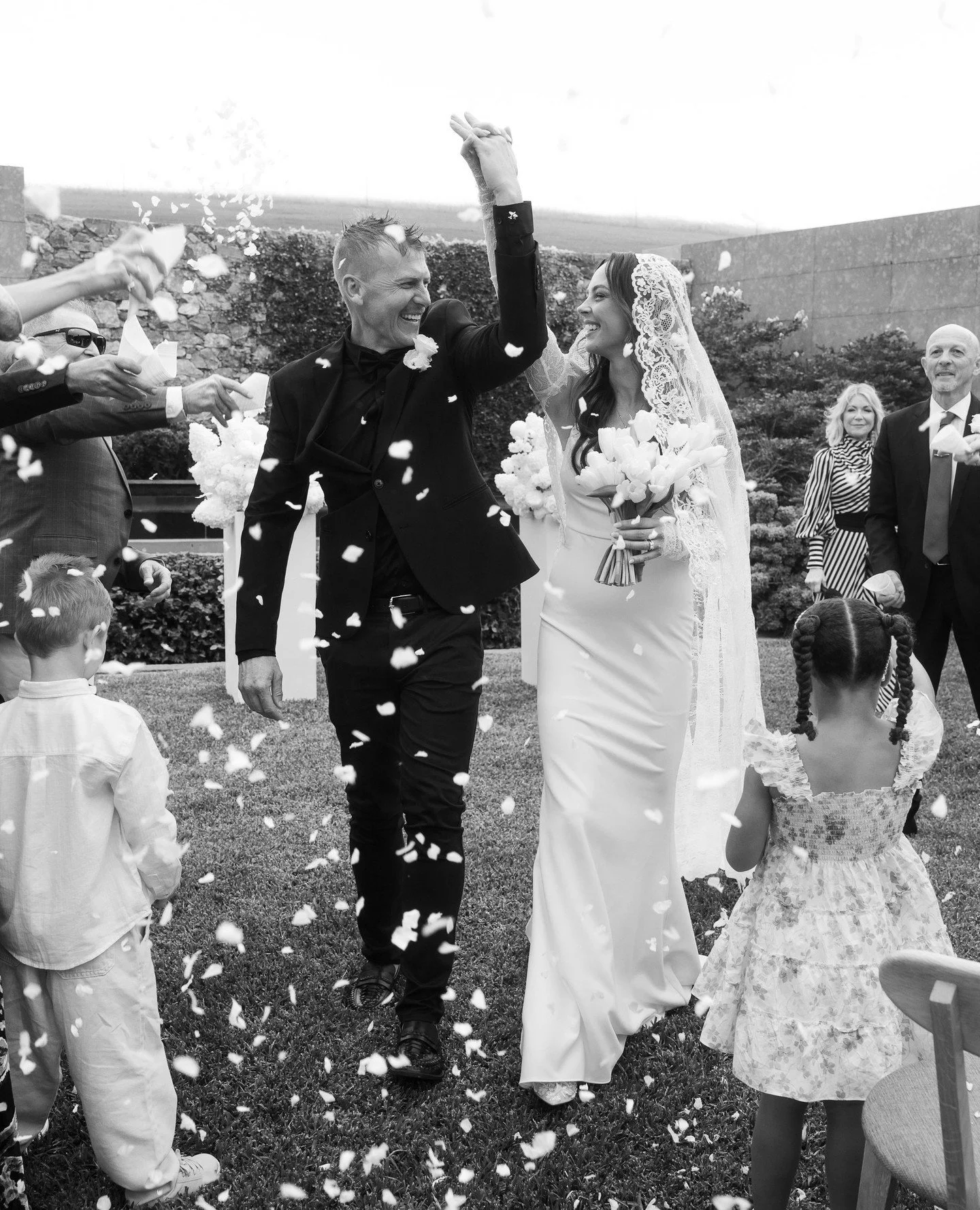 A sneak peek at Hayley and Rhys' beautiful wedding last month, made extra special with their two little girls Riley and Remi. Congratulations Mr &amp; Mrs Hunt!⁠
⁠
Photographer: @rachaeltagg ⁠
Location: dovecote