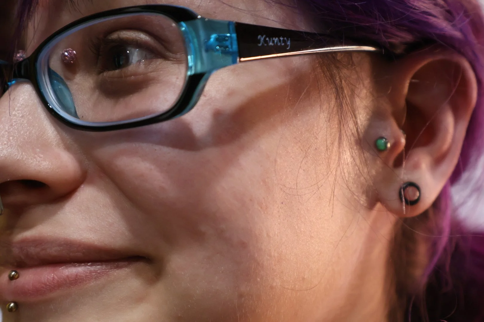 Tragus with Green Opal