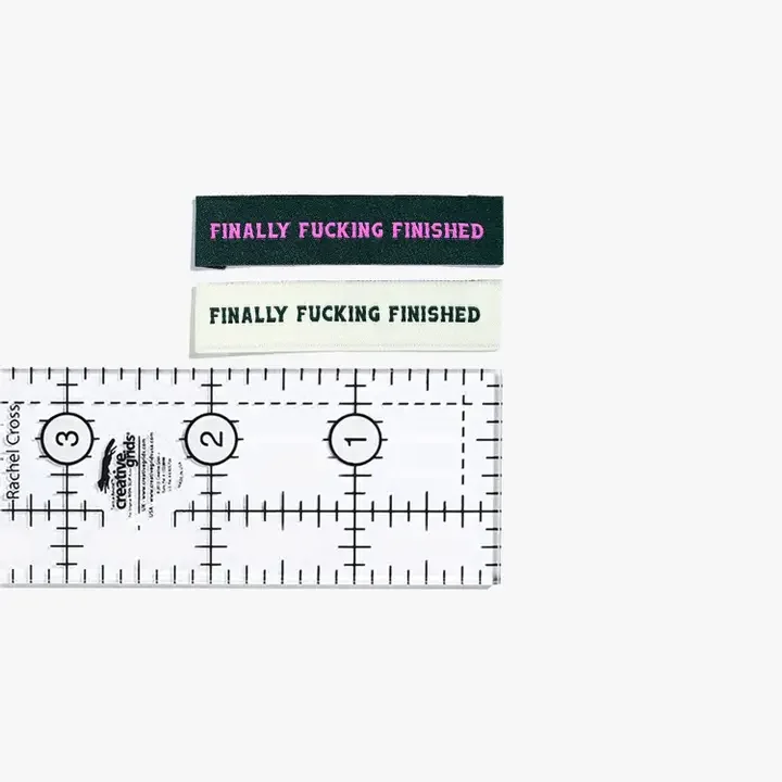 Kylie And The Machine  - Finally Fucking Finished Woven Labels | Case of 6 Units