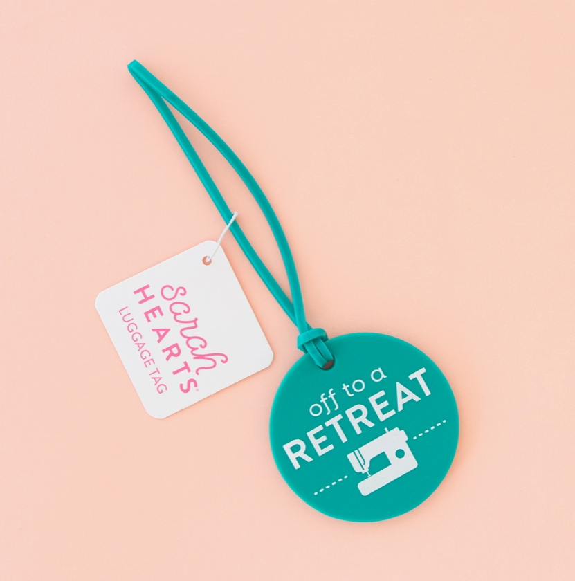 'Off To A Retreat' Sewing Luggage Tag