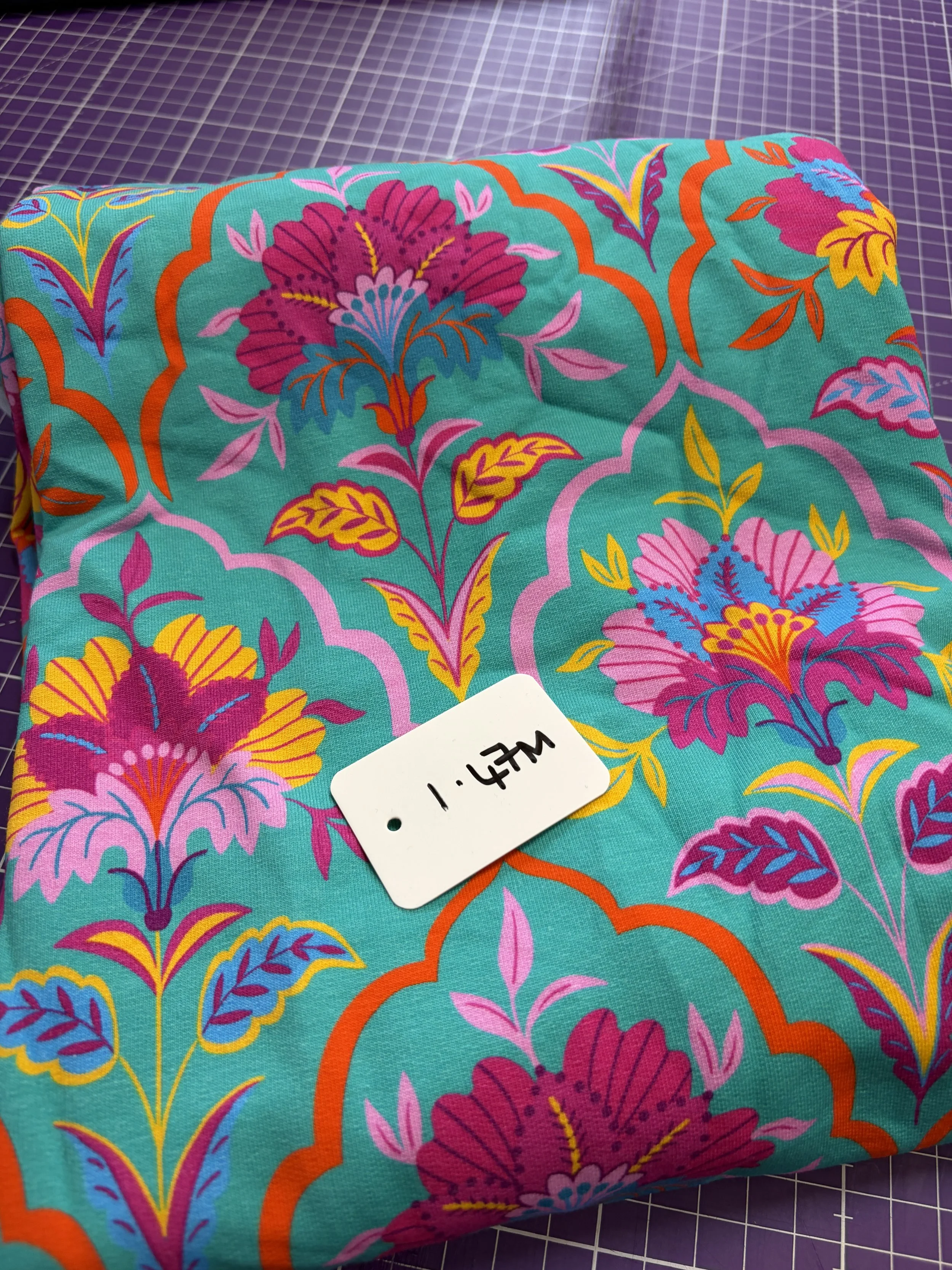 1.47m Teal Me About It— French Terry Digital Print