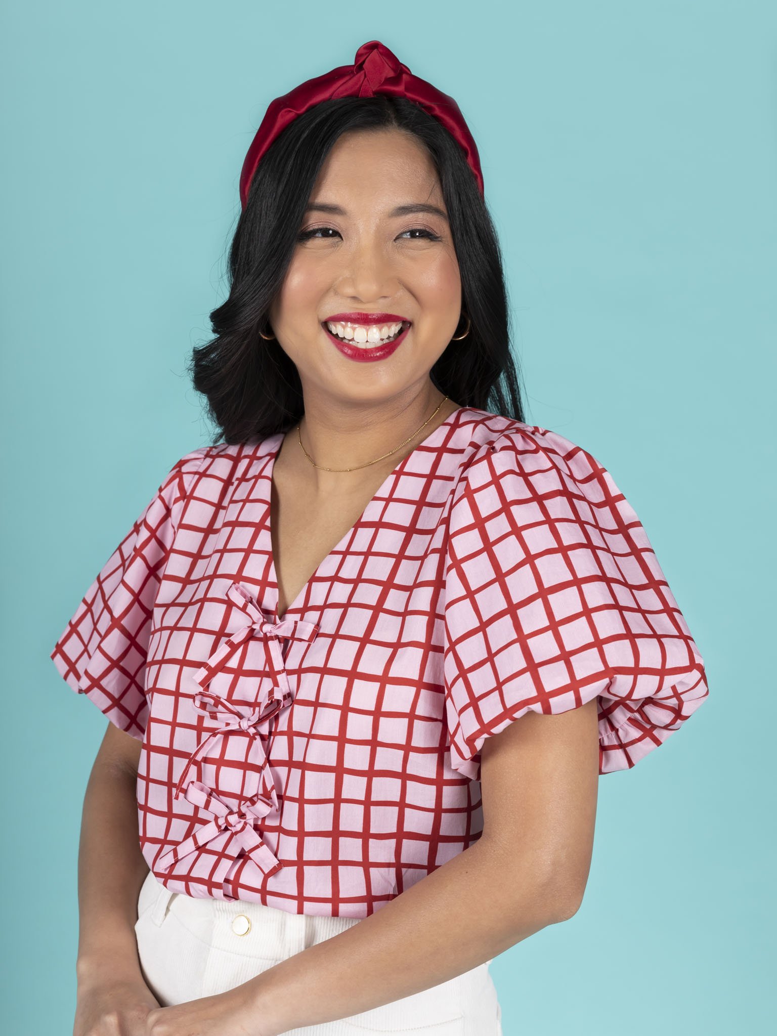 Nell blouse sewing pattern ties puffball sleeves 1.jpg