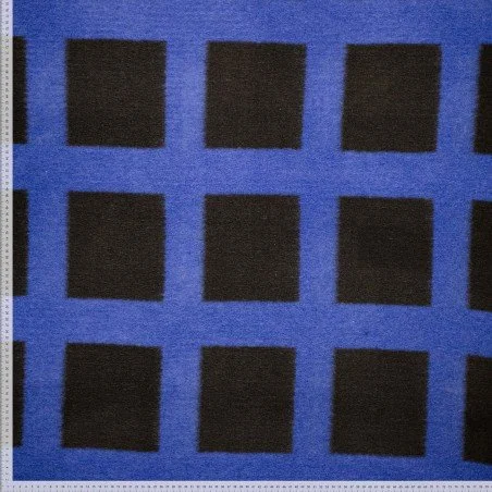 Grid Locked Brushed Wool Blend Knit - Electric Blue