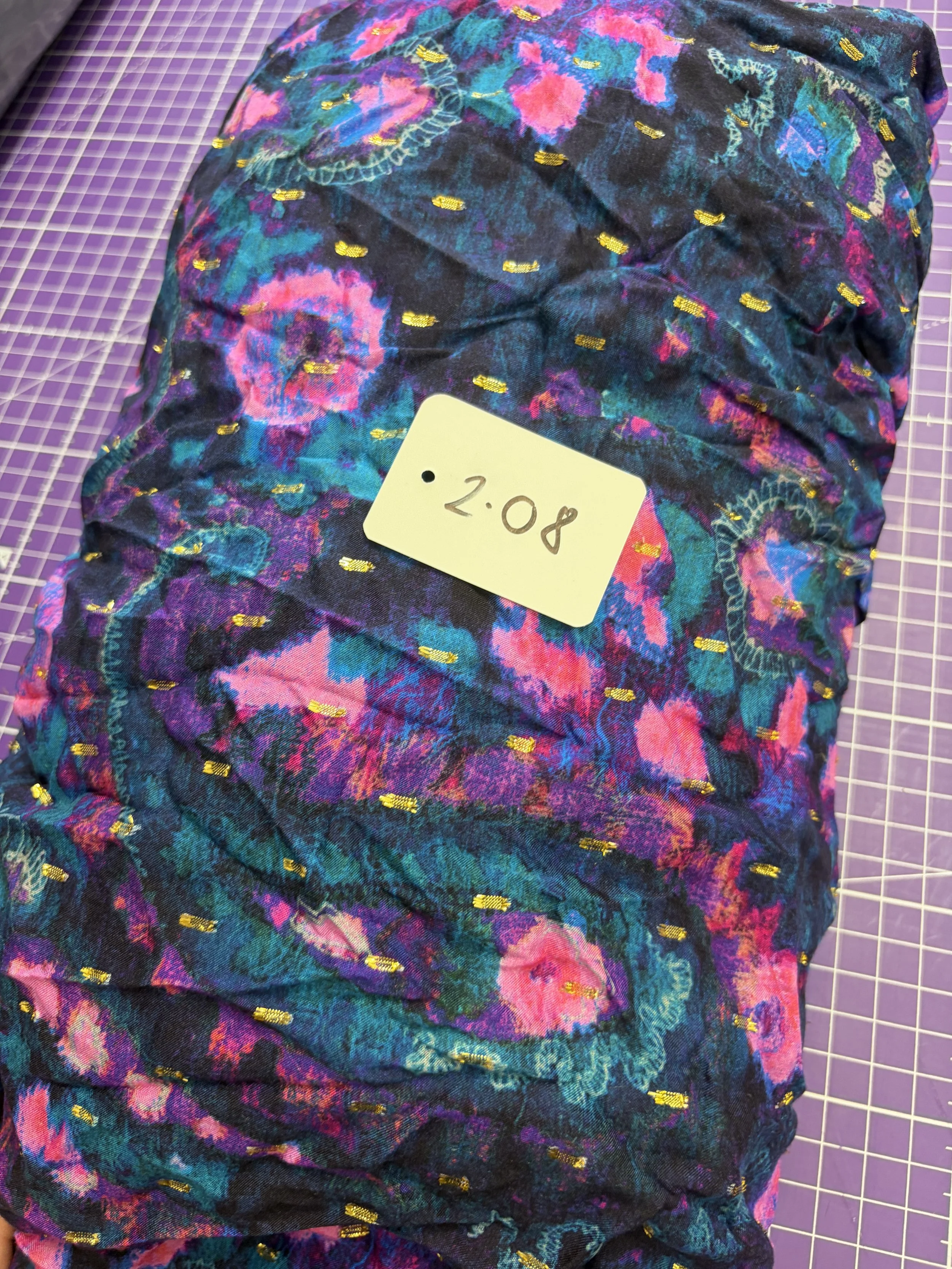 2.08m Cool Paisley Bloom Viscose Lurex - Mays Sub Box fabric